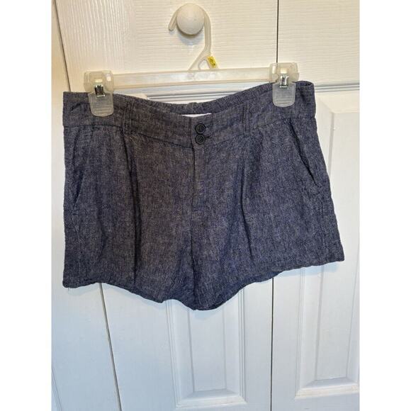 Calvin Klein Shorts Womens 2 Chambray Linen Pockets Beach Granola Girl Coastal - Picture 1 of 6